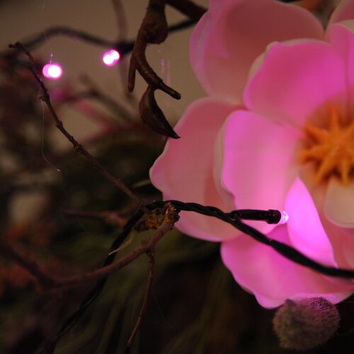 ULD-S1000-100-DGA PINK IP20 Гирлянда светодиодная, 10м, 100 светодиодов, Розовый свет, Провод зеленый - фото 9