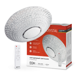 Светильник светодиодный COMFORT CRYSTAL 55Вт 230В 3000-6500K 4400Лм 415x115мм с пультом ДУ IN HOME