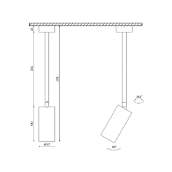 'Крепление сменное М5 для светильников VILLY, поворотное накладное удлинненное, цвет Белый, VL-M5-WH 003420