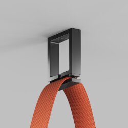 Усиленное накладное крепление для гибкого трека-ремня Belty, серия Base, 38,5 ? 10 ? 50 мм, IP20, чёрный, пластик, Denkirs TR5508-BK