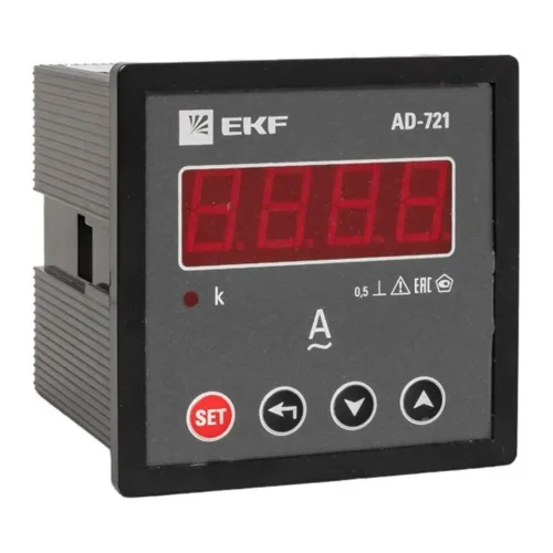 Амперметр цифровой AD-721 1ф на панель 72х72 EKF ad-721 - фото