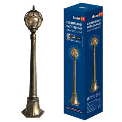 UUL-T90B 60W-E27 IP54 GOLD Светильник уличный, под 1 лампу Е27, Архитектурный напольный, Корпус золотистый, TM Uniel
