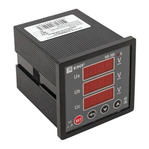 Вольтметр цифровой VD-723 на панель 72х72 трехфазный EKF vd-723 - фото 8