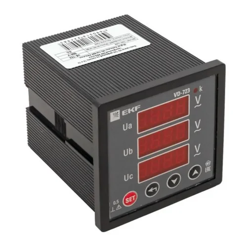 Вольтметр цифровой VD-723 на панель 72х72 трехфазный EKF vd-723 - фото 7