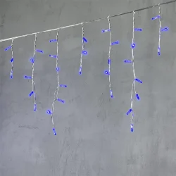 Гирлянда Бахрома с Колпачком 3,1 x 0,5 м Синяя 220В, 120 LED, Провод Прозрачный ПВХ, IP65