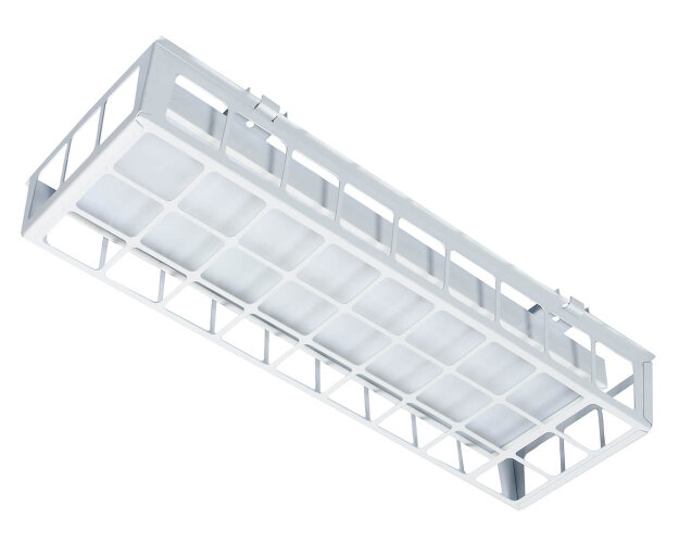 Накладной светодиодный светильник для спортзалов с защитной решеткой 40 Вт IP44 650x250x95 мм 6000К Опал - фото