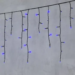 Гирлянда Бахрома 3,1 x 0,5 м Синяя 220В, 150 LED, Провод Черный ПВХ, IP54