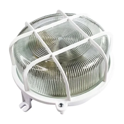 Светильник НПП 03-100-007 'Креа' круг 1х100Вт E27 IP44 корпус с решеткой бел. Элетех 1005500877 - фото