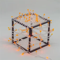 Гирлянда Нить с Колпачком 10м Оранжевая 24В, 100 LED, Провод Прозрачный ПВХ, IP65