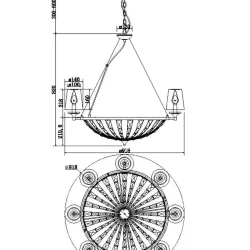 Подвесной светильник Пантеон / Pantheon E14х8 (Хром) H021PL-08CH