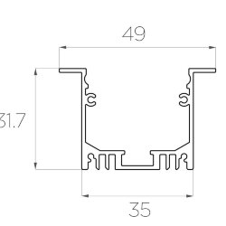 Профиль врезной алюминиевый LC-LPV-3250-2 Anod