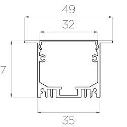 Профиль врезной алюминиевый LC-LPV-3250-2 Anod