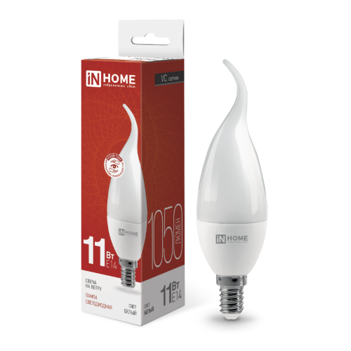 Лампа светодиодная LED-СВЕЧА НА ВЕТРУ-VC 11Вт 230В Е14 4000К 1050Лм IN HOME - Фото