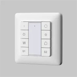 Кнопочная настенная панель 2 сцены, 1 группа DALI DT8 RGBW (Белый)
