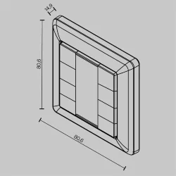 Кнопочная настенная панель 2 сцены, 1 группа DALI DT8 RGBW (Белый)