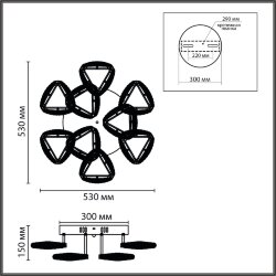 Люстра потолочная «LUMION» 8239/9CL, серия: RUANA (крепление на планке) - -