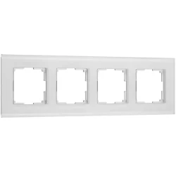 Рамка из стекла на 4 поста Senso белый soft-touch W0043101