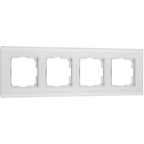 Рамка из стекла на 4 поста Senso белый soft-touch W0043101 - фото 4