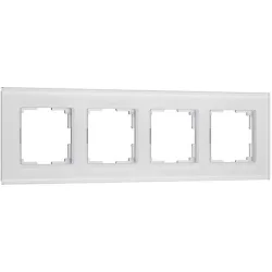 Рамка из стекла на 4 поста Senso белый soft-touch W0043101