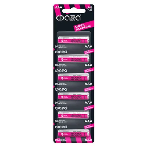 Элемент питания алкалиновый AAA/LR03 1.5В Super Alkaline BL-6 (уп.6шт) ФАZА 5002012 - фото