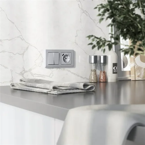 Накладка для розетки USB (серебряный матовый) W1179565 - фото 3