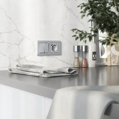 Накладка для розетки USB (серебряный матовый) W1179565 - фото 3