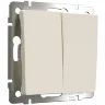 Выключатель двухклавишный проходной (айвори матовый) W1122062 - фото