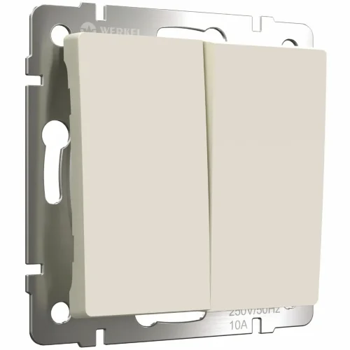 Выключатель двухклавишный проходной (айвори матовый) W1122062 - фото 2