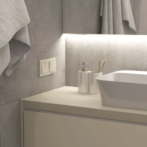 Выключатель двухклавишный проходной (айвори матовый) W1122062 - фото 5