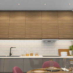 Встраиваемый светильник, IP 20, 10 Вт, GU5.3, LED, белый/хром, пластик, Denkirs DK3061-WH+CH