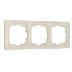 Рамка из поликарбоната на 3 поста Snabb Basic слоновая кость W0032003