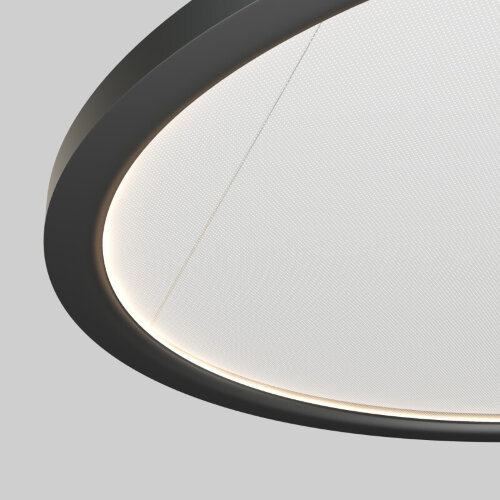 Подвесной светильник горизонтальный VEIL, 35 Вт, ?600?В1500 мм, LED 2700-6000K, IP20, пульт Д/У (в комплекте), черный, алюминий, акрил. Фото 3