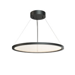 Подвесной светильник горизонтальный VEIL, 35 Вт, ?600?В1500 мм, LED 2700-6000K, IP20, пульт Д/У (в комплекте), черный, алюминий, акрил, Denkirs DK6617-BK