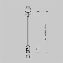 Подвес тросовый Hang с вводом питания Flarity латунь (Латунь)