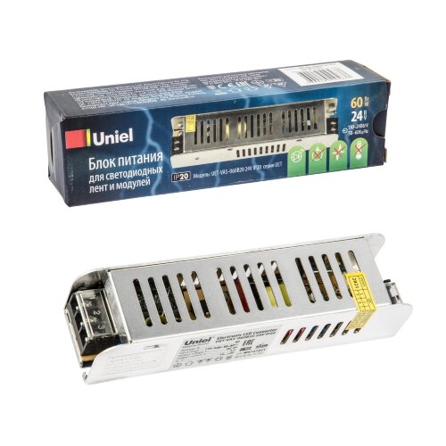 UET-VAS-060B20 24V IP20 Блок питания, 60Вт, Металлический корпус, TM Uniel - фото 5