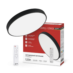 Светильник светодиодный SCANDY SIMPLE-125RCB 125Вт 230В 3000-6500K 10000Лм 500x50мм с пультом ДУ черный IN HOME