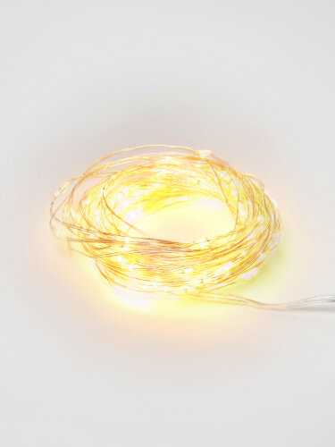 ULD-S1000-100-SCB-3AA WARM WHITE IP20 DEW Гирлянда светодиодная на батарейках 3AA не в-к, Роса, 10м, 100 светодиодов, Теплый белый свет, Провод медный. - фото 3