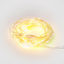 ULD-S1000-100-SCB-3AA WARM WHITE IP20 DEW Гирлянда светодиодная на батарейках 3AA не в-к, Роса, 10м, 100 светодиодов, Теплый белый свет, Провод медный.