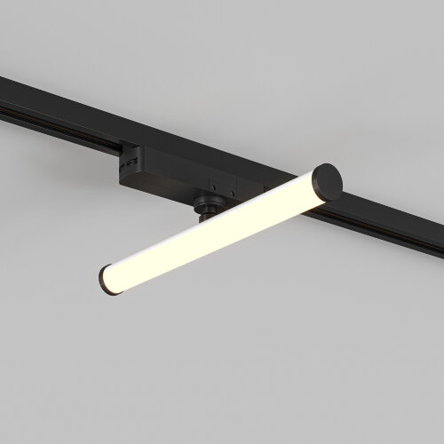 DK6438-BK Поворотный однофазный трековый светильник STROM со светодиодом L300mm 220V 10W 150° 3000K IP20 черный алюминий/акрил. Фото 3