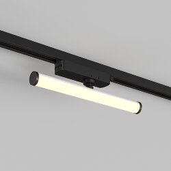 Поворотный однофазный трековый светильник STROM со светодиодом L300mm 220V 10W 150° 3000K IP20 черный алюминий/акрил, Denkirs DK6438-BK