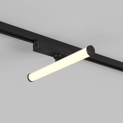 Поворотный однофазный трековый светильник STROM со светодиодом L300mm 220V 10W 150° 3000K IP20 черный алюминий/акрил, Denkirs DK6438-BK