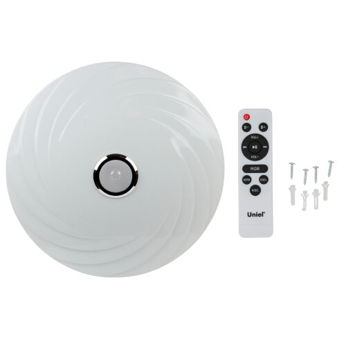 ULI-D291 72W-SW+RGB-50 MERCURY Cветильник светодиодный накладной, Диммируемый, Пульт ДУ в-к, Встроенная Bluetooth колонка, Теплый свет3000К-Белый свет4000К-Дневной свет6500К-RGB, 5700Лм, TM Uniel - фото 2