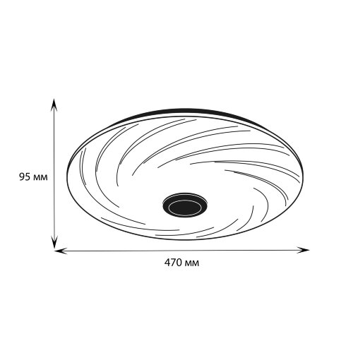 ULI-D291 72W-SW+RGB-50 MERCURY Cветильник светодиодный накладной, Диммируемый, Пульт ДУ в-к, Встроенная Bluetooth колонка, Теплый свет3000К-Белый свет4000К-Дневной свет6500К-RGB, 5700Лм, TM Uniel - фото 15