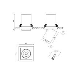 Светильник светодиодный потолочный встраиваемый поворотно-выдвижной, серия SPL, Ч/Б, 12Вт, IP20, Нейтральный белый (4000К), SPL-SQ1-12-NW 005295