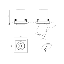 'Светильник светодиодный потолочный встраиваемый поворотно-выдвижной, серия SPL, Ч/Б, 12Вт, IP20, Нейтральный белый (4000К), SPL-SQ1-12-NW 005295