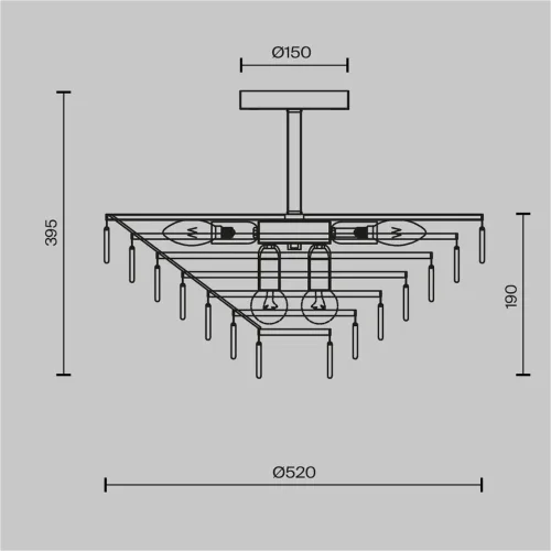 Потолочный светильник Mazzo E14х11 (Золото) - фото 2