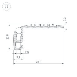 Профиль STEP-MINI-2000 ANOD (Arlight, Алюминий) 019195