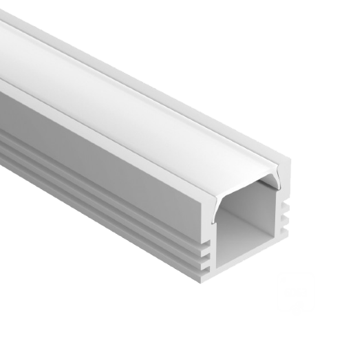Профиль U-16/12 RAL9003 (с экраном) — 2000мм - фото 1
