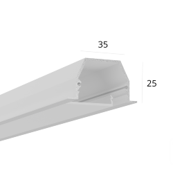 Алюминиевый LED профиль LINE 3525 IN ral9003 LT70 (с экраном) — 2000мм