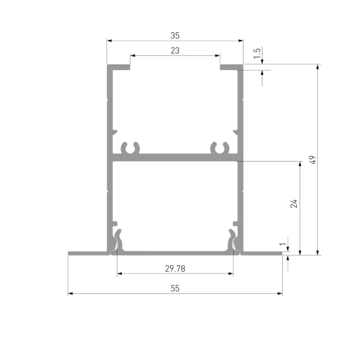 Линейный светодиодный встраиваемый светильник 128см 25Вт 4200К серебряный 101-300-128 - фото 5